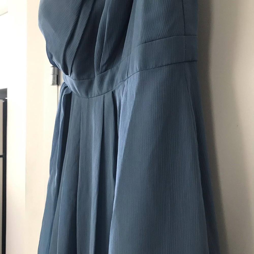 David’s Bridal One-Shoulder Crinkle Chiffon Dress